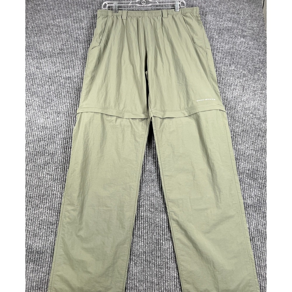 Columbia PFG Convertible Pants Mens 32 Green Mesh Lined Outdoor Fishing Hiking